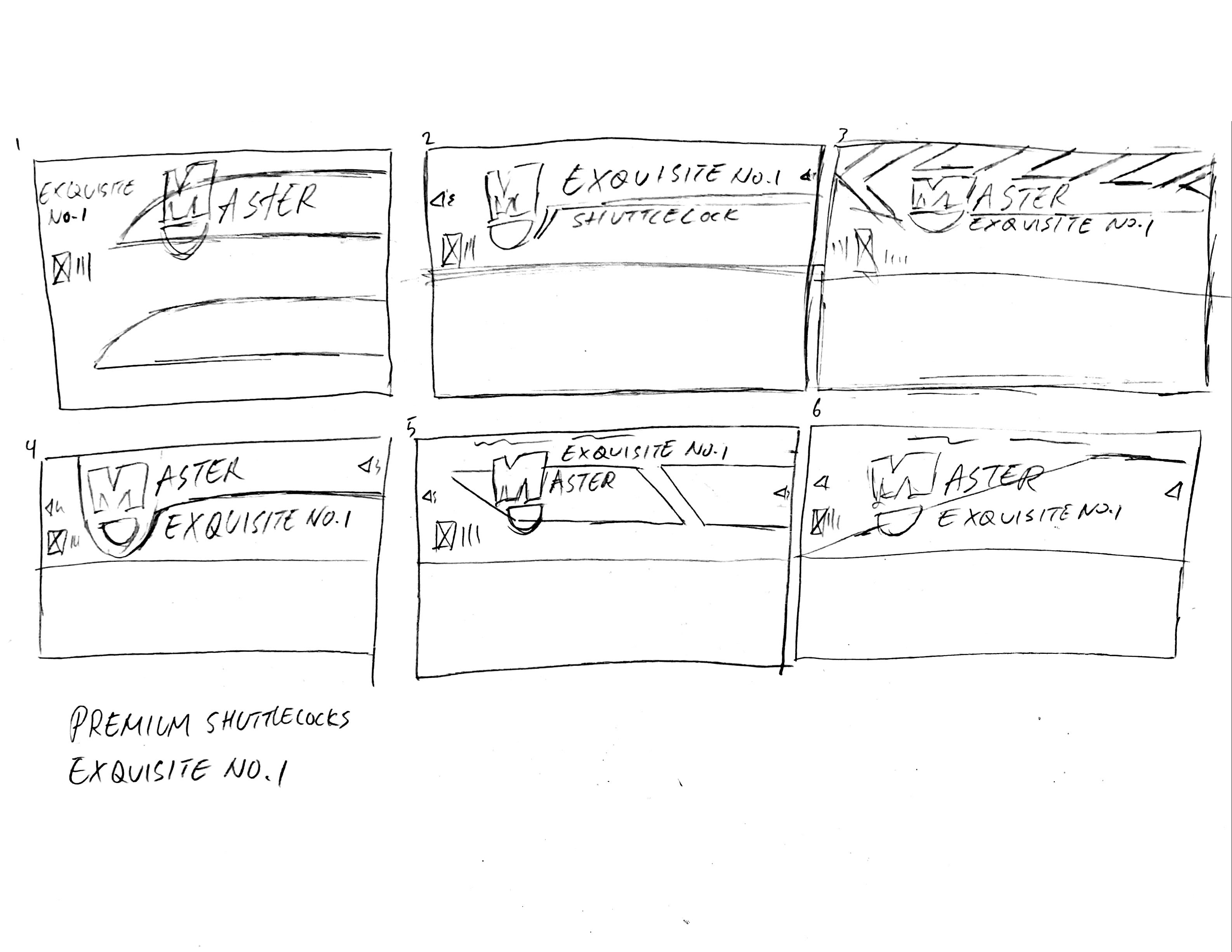 Figure 4: Lin, G. (November 2016). Different layout drafts of the shuttlecock cover. [Sketches]