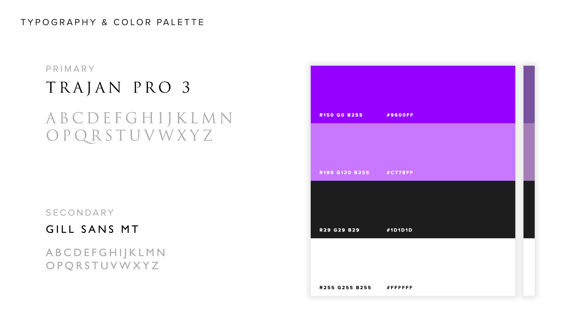 Figure 12: Lin, G. (November 2016). Typography and Color Palette of the second version of Exquisite No.3. [Graphic] 