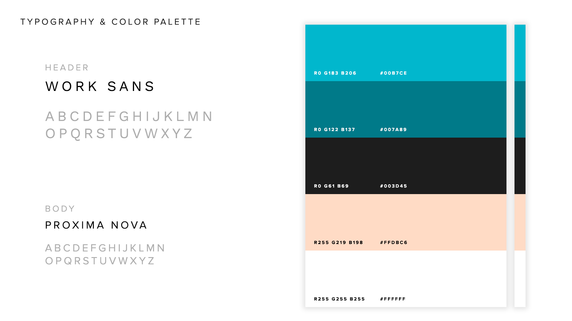 Figure 5: Lin, G. (Fall 2020). Typography and Color Palette of Glow Laser & Skincare’s website. [Graphic]